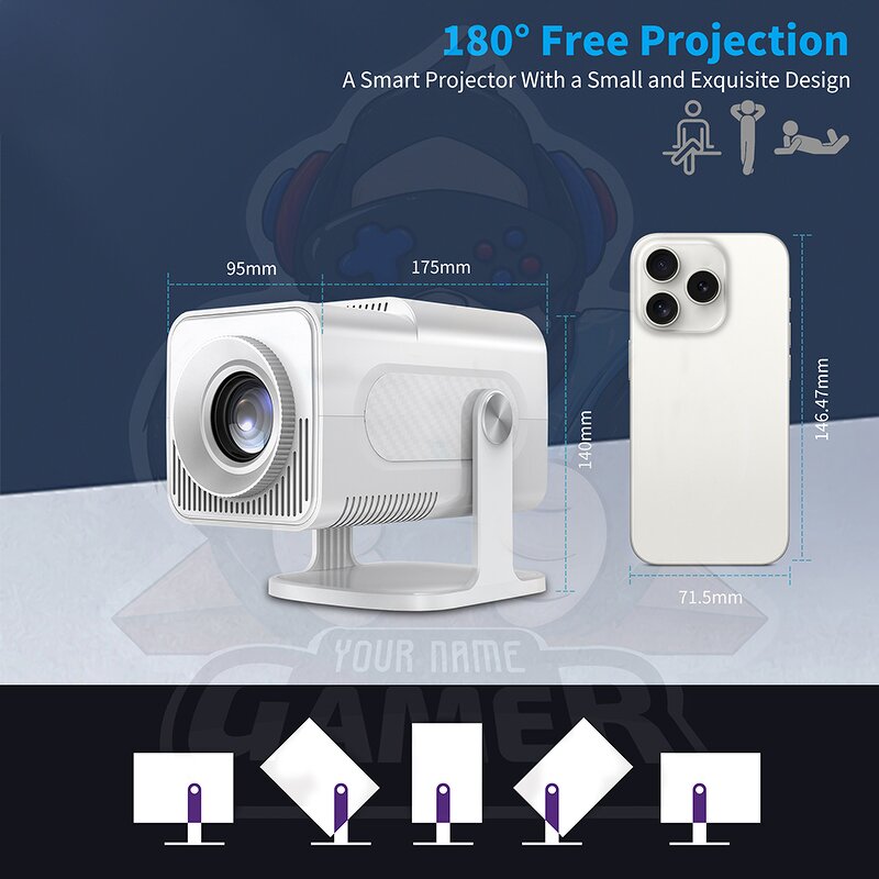 Gaming Projector Manufacturer - OEM L HCS350 Max 150 Lumens Android 64GB 10000 Games