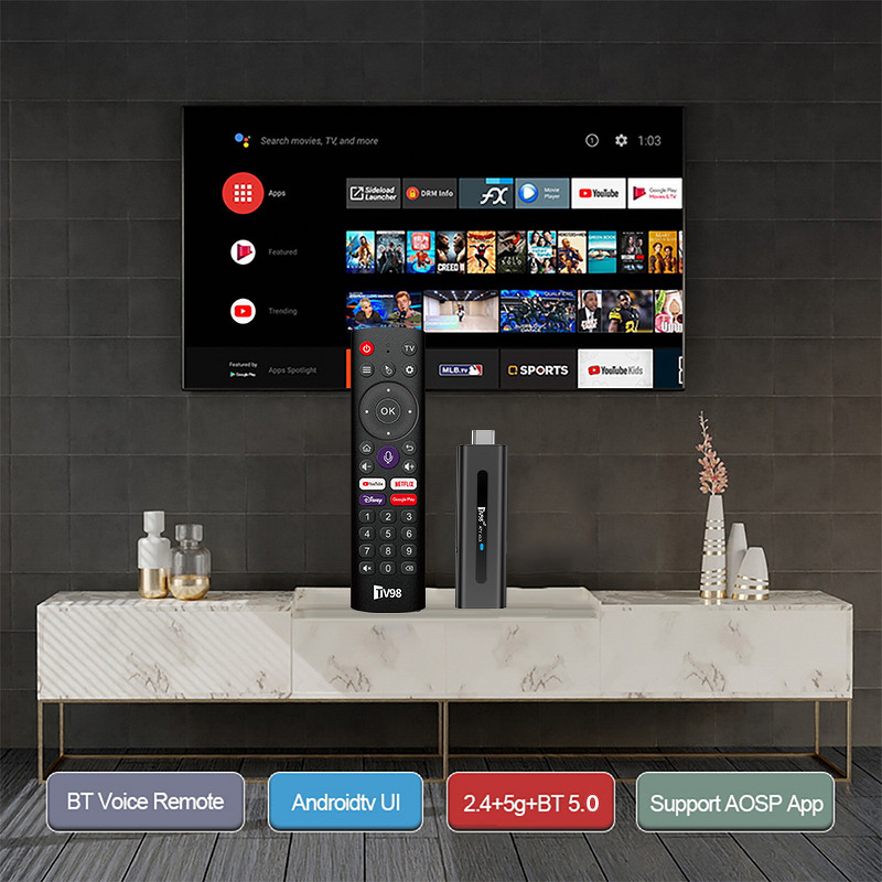TV Box Manufacturer - OEM TV98 ATV PRO 8K Android 14 H313 Dual WIFI Voice Remote