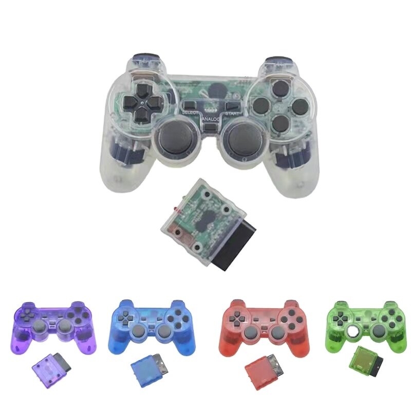 PS2 Wireless Gamepad Manufacturer - OEM 2.4G Transparent Vibration Motor Retail Package