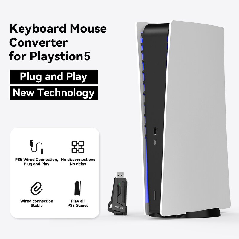 PS5 Mouse Converter Manufacturer - OEM Mix Blader+ Hunter Plug and Play Keyboard Combo