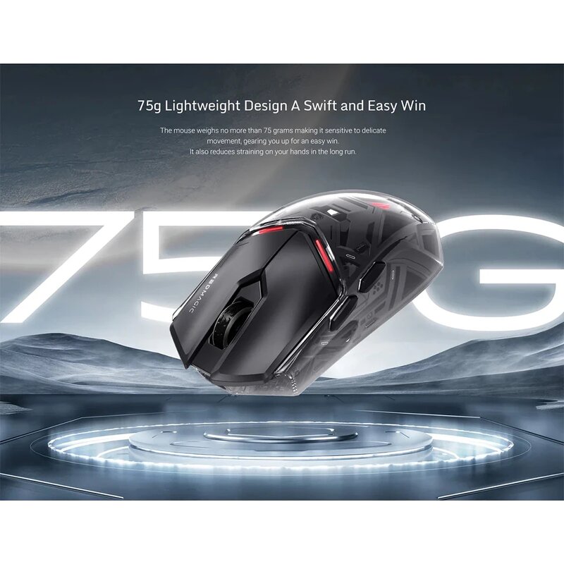Gaming Mouse Manufacturer - OEM 26000DPI Transparent Wireless Tri Mode Lightweight GS001J