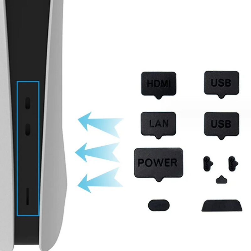 PS5 Dust Cover Set Manufacturer - OEM 14 in 1 Anti Dust Plug for Slim Console