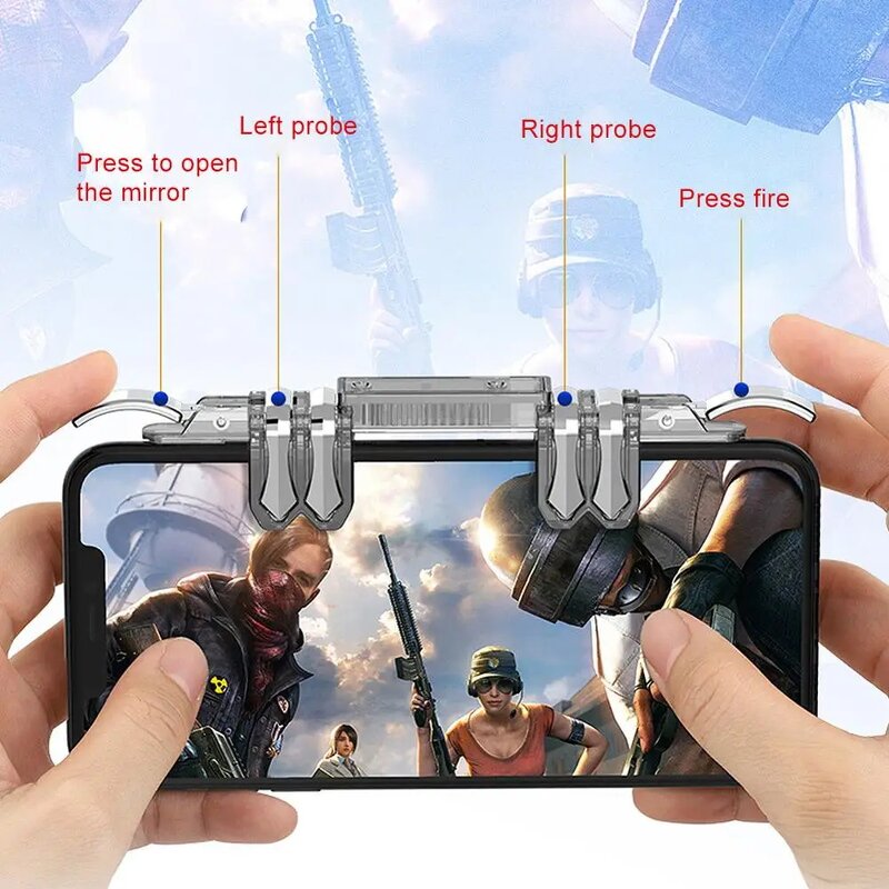 Mobile Game Controller Manufacturer - OEM K19 6 Fingers L2 R2 Shooter for PUBG Boys