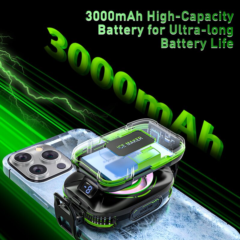 Phone Fan Cooler Manufacturer - OEM with Digital Display Rechargeable Battery JS85