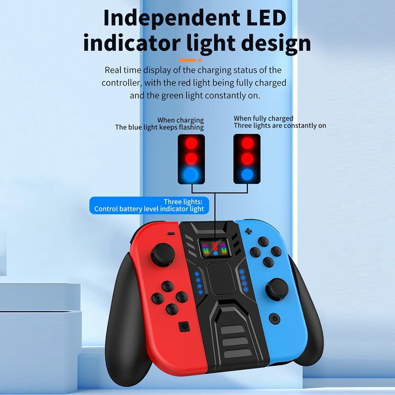 Switch Charging Grip Manufacturer - OEM with LED Indicator Rechargeable Holder Joypad