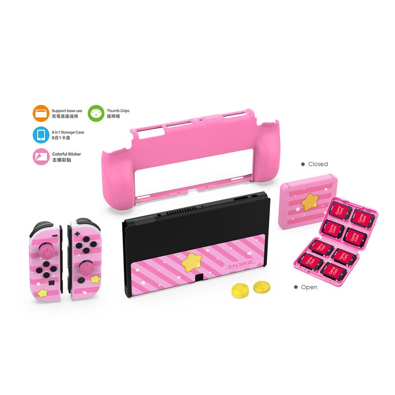Switch Protective Kit Manufacturer - OEM 8 in 1 Sticker Storage Box Thumb Grips Set