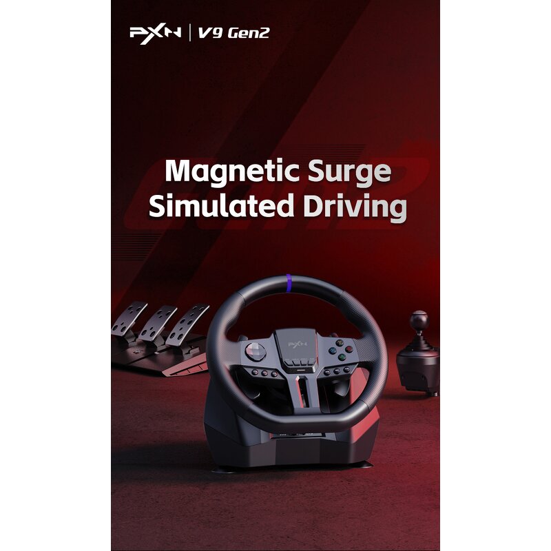 Racing Simulator Wheel Manufacturer - OEM PXN V9 GEN2 with Pedals Shifter Vibration