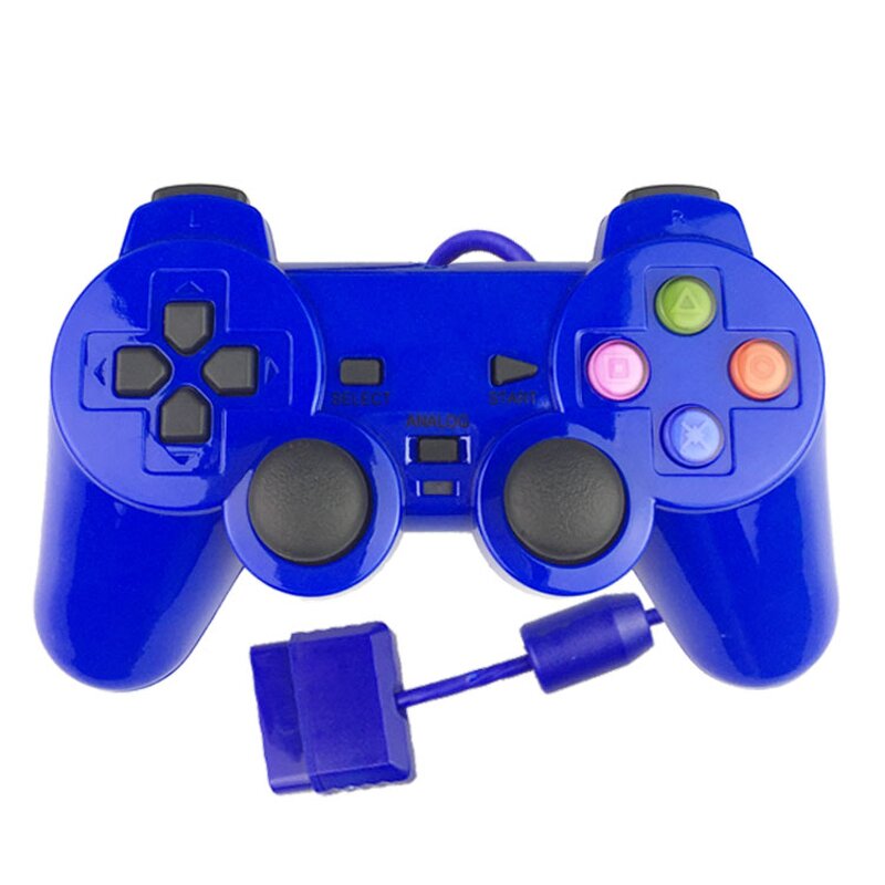 Wired Joystick Manufacturer - OEM Classic Varnish Blue Joypad for PS2 Controller