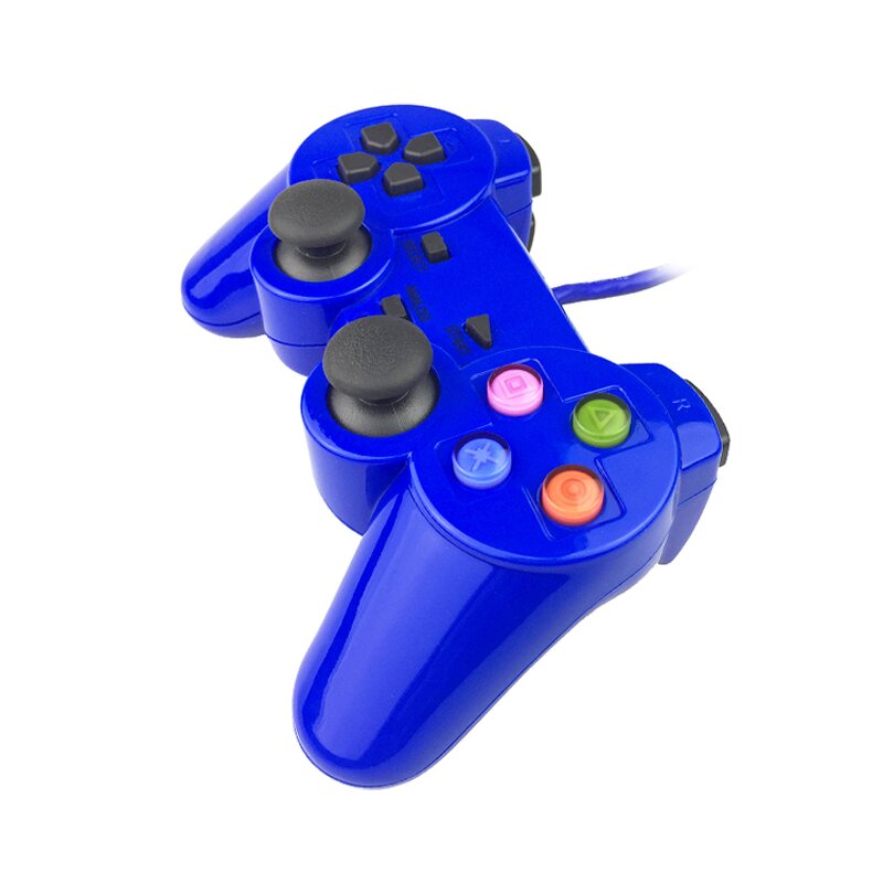 Wired Joystick Manufacturer - OEM Classic Varnish Blue Joypad for PS2 Controller