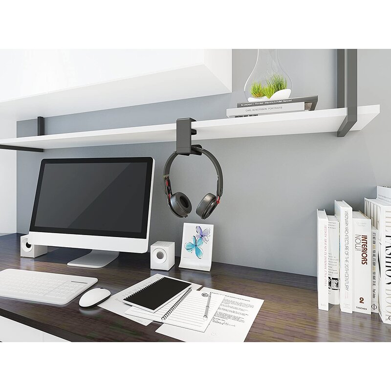Headphone Hanger Manufacturer - OEM Adjustable Black Aluminum Under Desk Holder for PS5