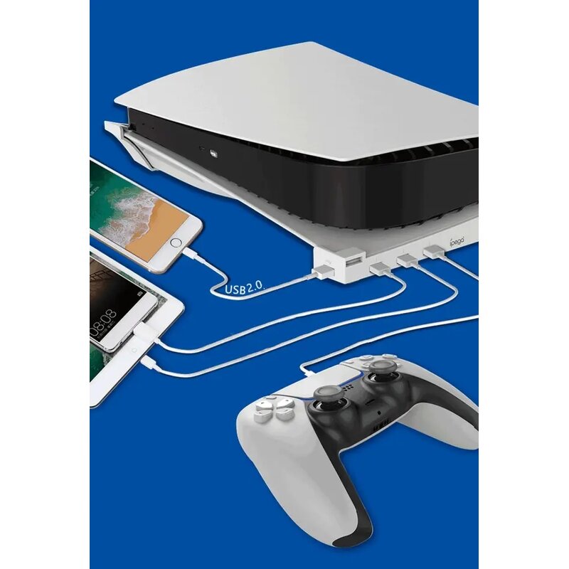 PS5 Bracket Manufacturer - OEM 4 USB Holder for Horizontal Disc Digital Version