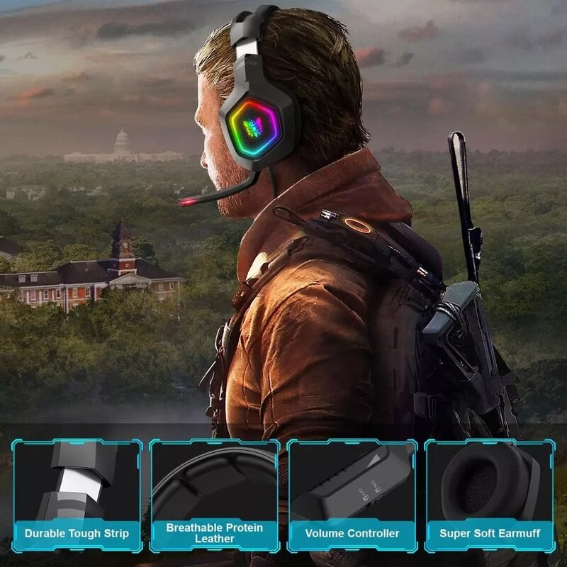 Gaming Headset Manufacturer - OEM Vibration Wired RGB Game Headphone Gamer Headphones