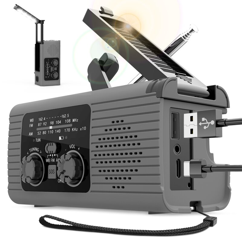 Emergency Radio Factory - Solar Hand-Crank Power Bank Flashlight Custom
