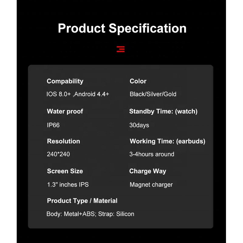 Smartwatch Factory - TWS Earbuds Waterproof Bluetooth Bracelet Custom