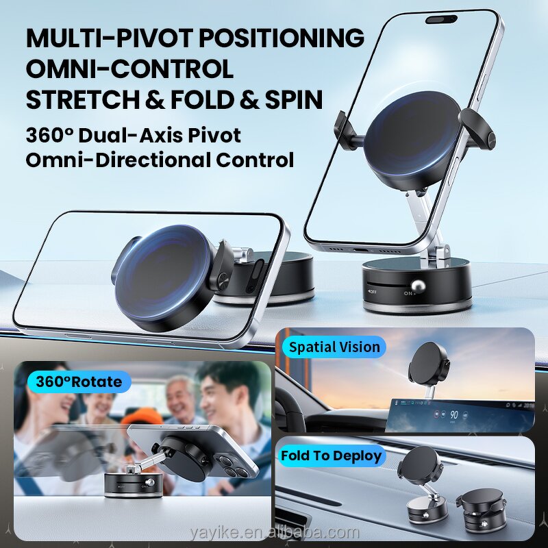 Phone Holder Manufacturer - 360 Rotation Suction Cup Magnetic Holder OEM