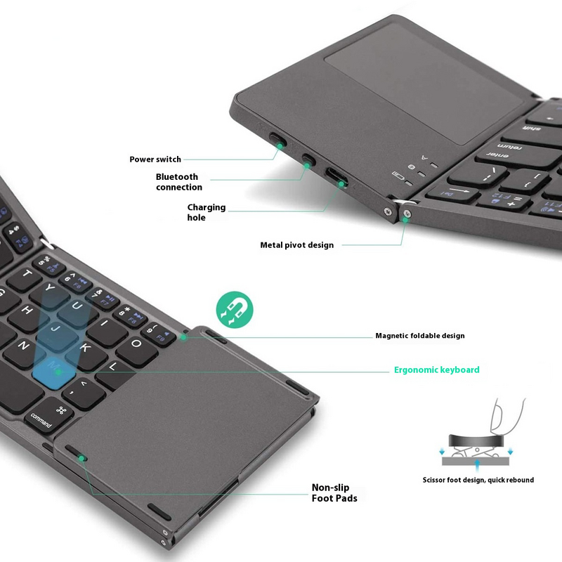 Wireless Keyboard Manufacturer - Ultra-Thin Foldable LED Backlit Keyboard OEM