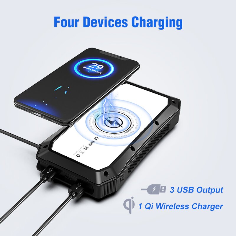 Solar Power Bank Manufacturer - Waterproof IPX6 USB C Fast Charging OEM