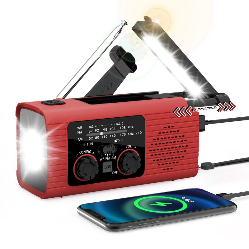 Emergency Radio Factory - Solar Hand-Crank Power Bank Flashlight Custom