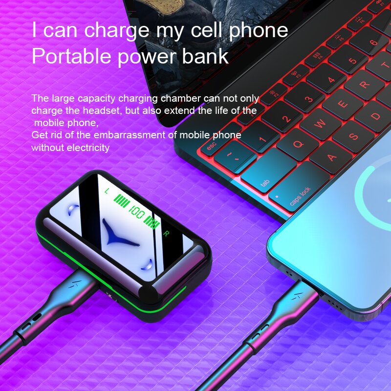 TWS Earphones Factory - Waterproof LED Digital Display Earphones Custom