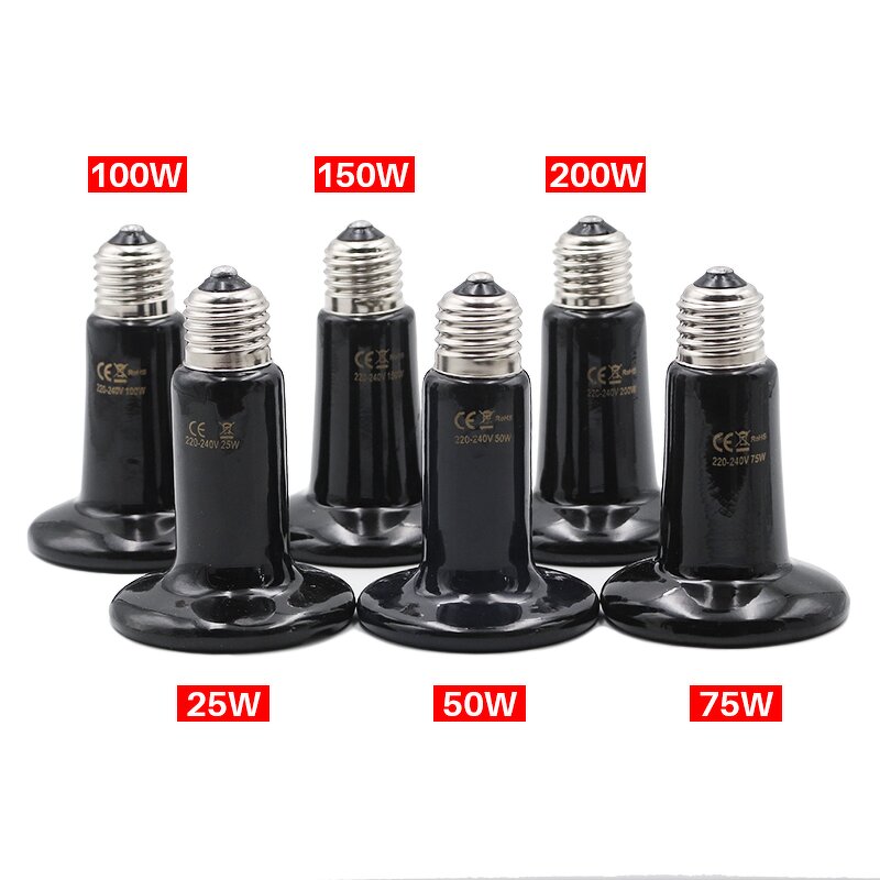 Ceramic Heat Emitter Manufacturer - OEM Black Infrared for Reptile Poultry Small Animal