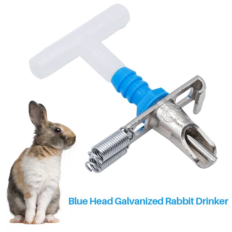 Rabbit Water Drinker Manufacturer - OEM Automatic Blue Head Galvanized Nipple Drinker