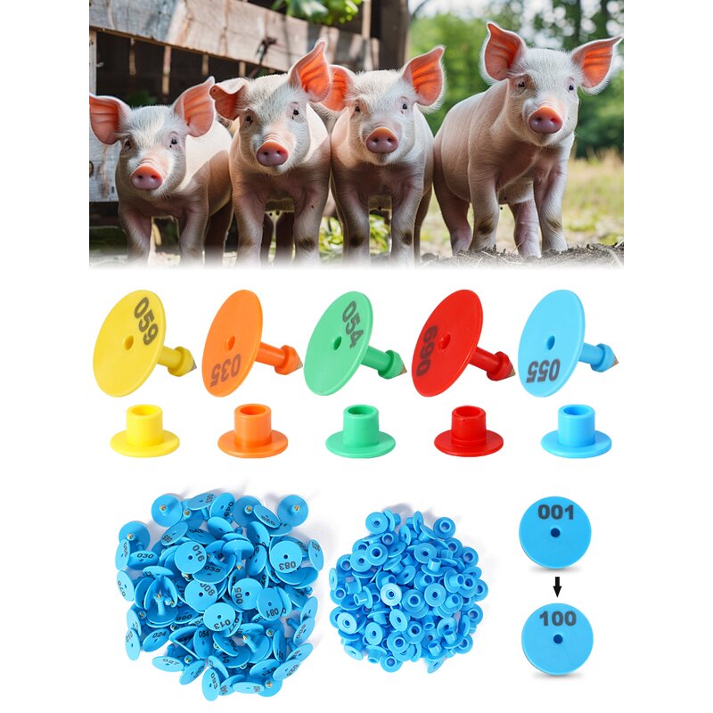 Animal Ear Tag Manufacturer - OEM Round PE Pig Sheep Sow Rabbit Tracking Tag