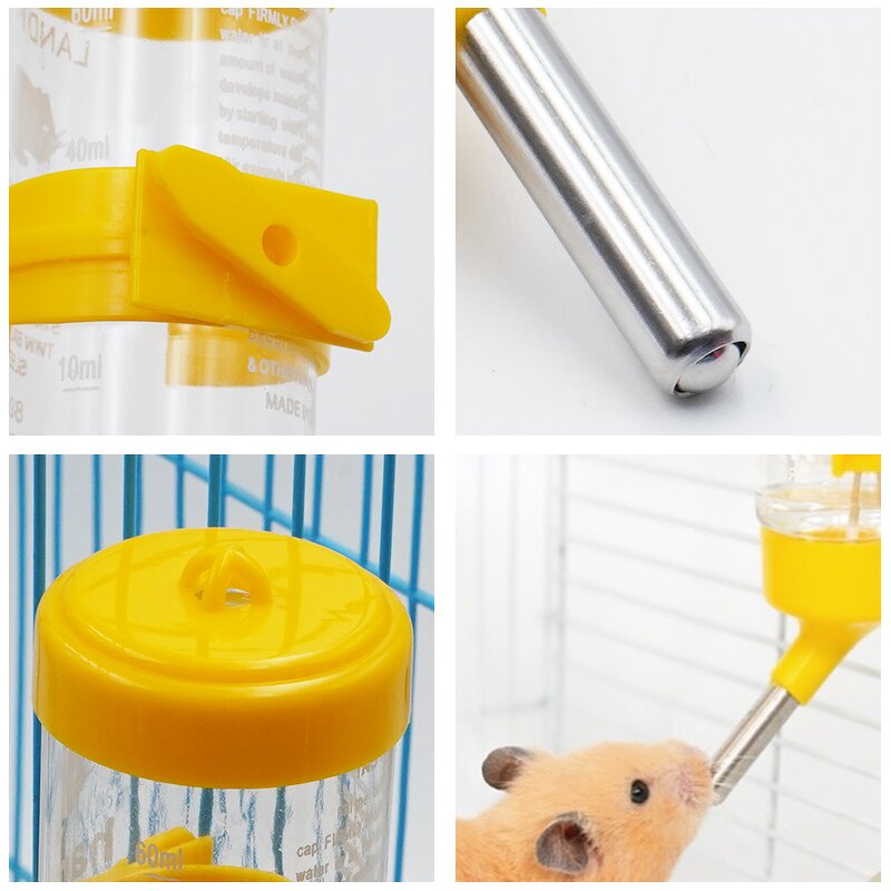 Rabbit Water Bottle Manufacturer - OEM Portable 80ml 125ml 250ml Plastic Hamster Bottle