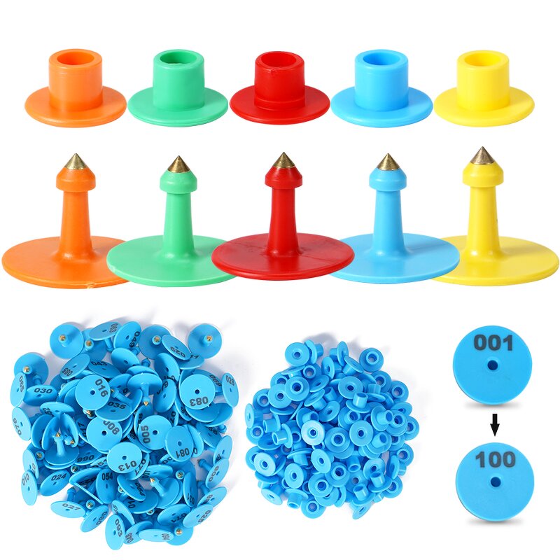 Animal Ear Tag Manufacturer - OEM Round PE Pig Sheep Sow Rabbit Tracking Tag