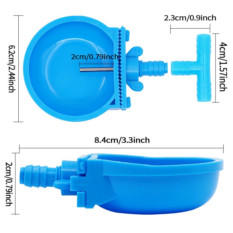 Rabbit Water Cup Manufacturer - OEM Automatic Nipple Blue Color Plastic Drinking Bowl