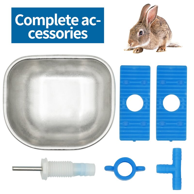 Rabbit Water Bowl Manufacturer - OEM 360 Degree Nipple Stainless Steel Square Rodents