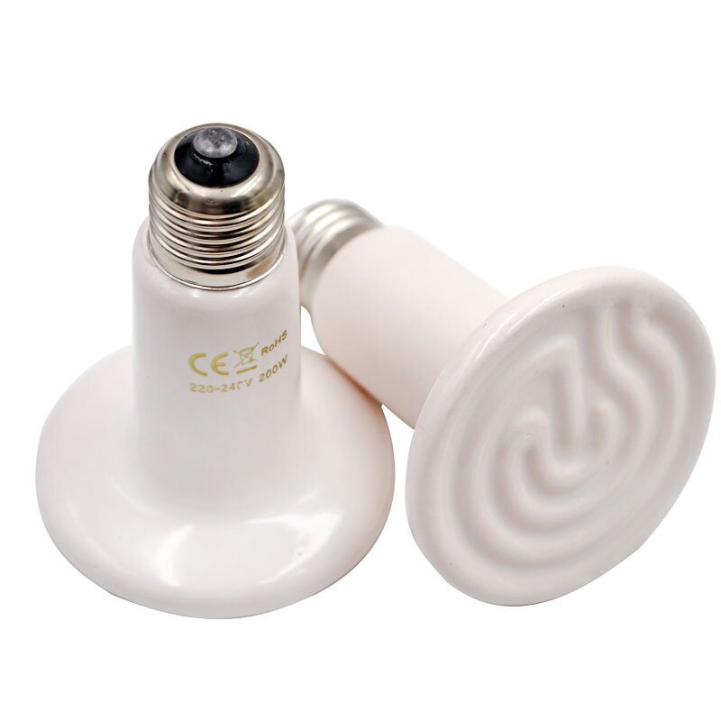 Ceramic Heat Lamp Manufacturer - OEM Far Infrared White for Reptile Chickens Pet Brooder