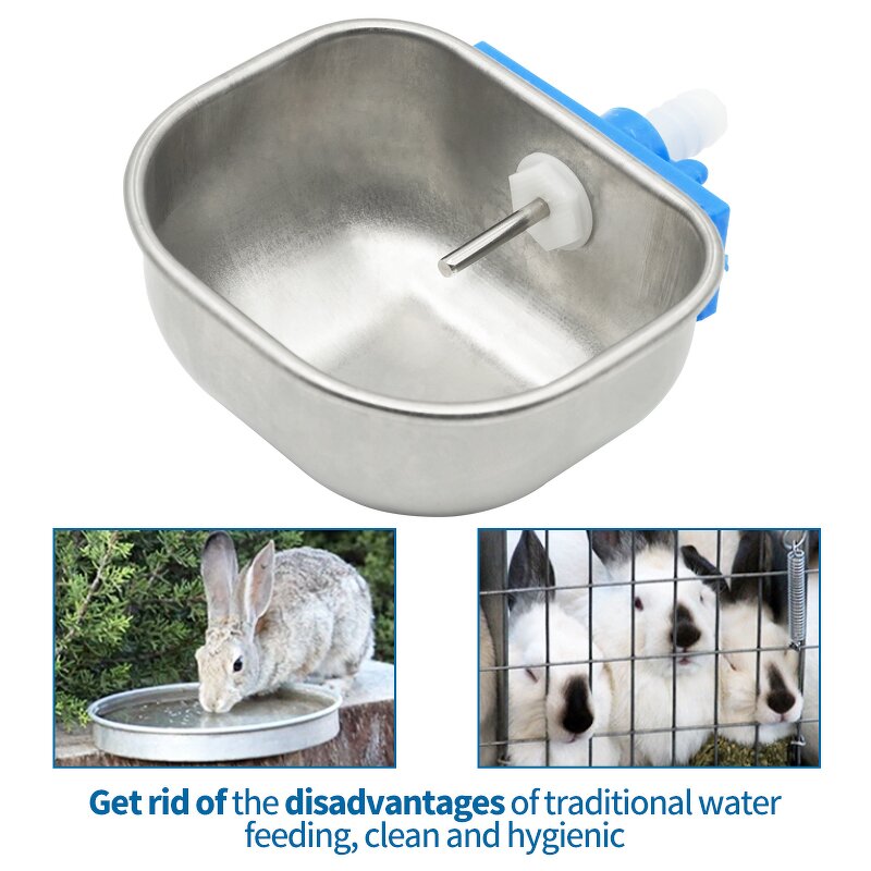 Rabbit Water Bowl Manufacturer - OEM 360 Degree Nipple Stainless Steel Square Rodents