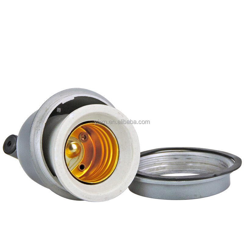 Ceramic Lamp Socket Manufacturer - OEM 220V Insulation Aluminum Retro E27 Waterproof