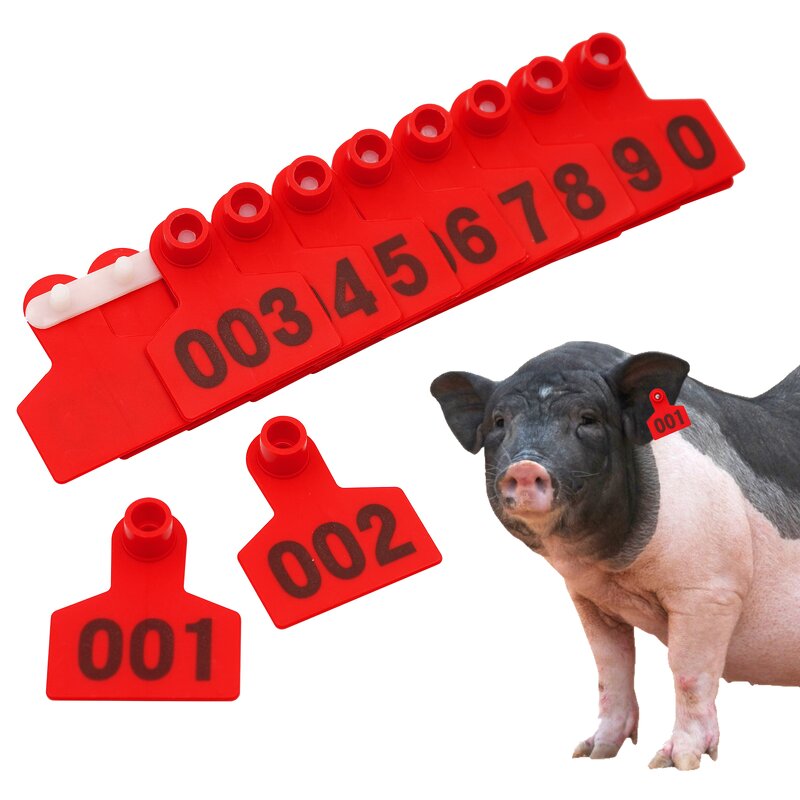 Pig Ear Tag Manufacturer - OEM No.001-100 Laser Print Copper Head Swine Earrings Tag