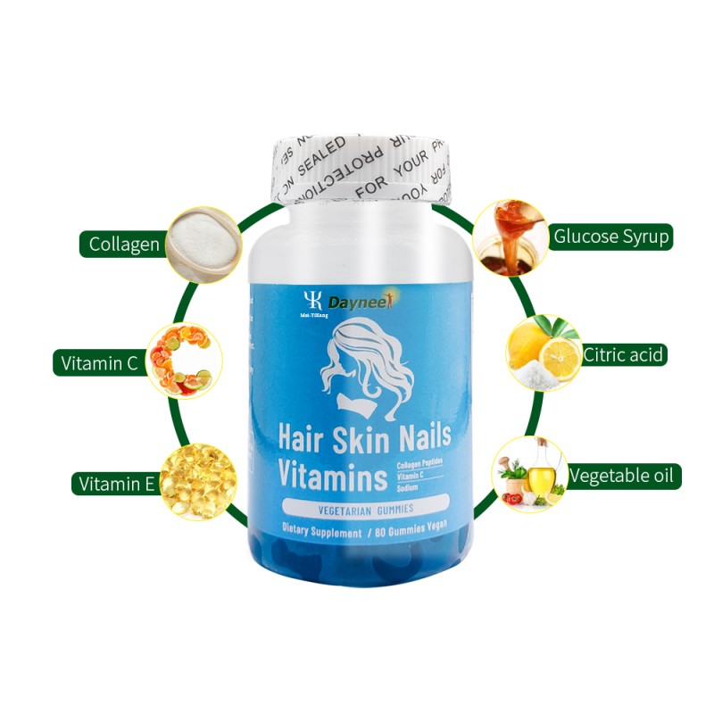 Collagen Gummy Manufacturer - OEM Hair Skin Nails Blue Round Supplement