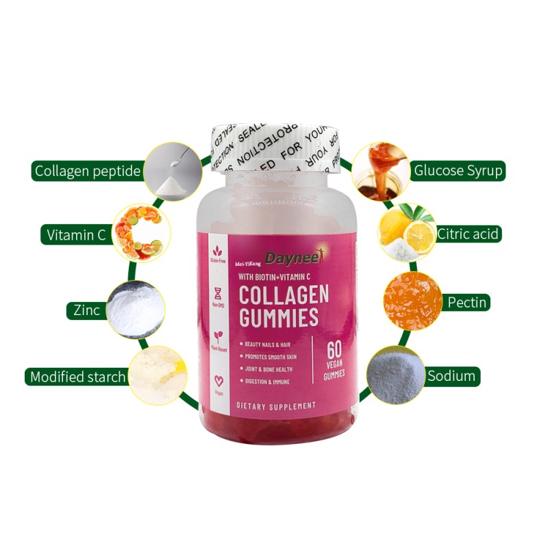 Collagen Gummies Factory - OEM Biotin Vitamin C Immune Health Candy