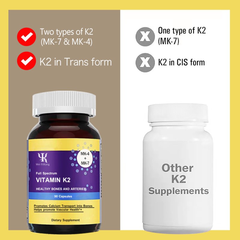 Vitamin K2 Softgel Factory - Custom Vascular Bones Arteries Health Support