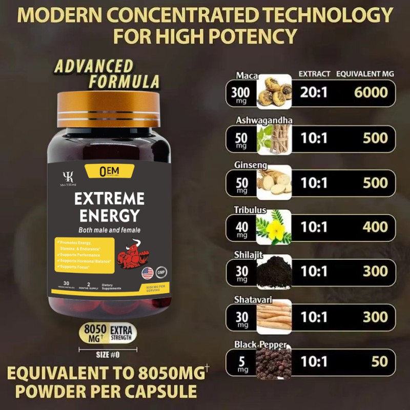 Maca Root Capsules Manufacturer - Custom Men Women Mood Support Supplement