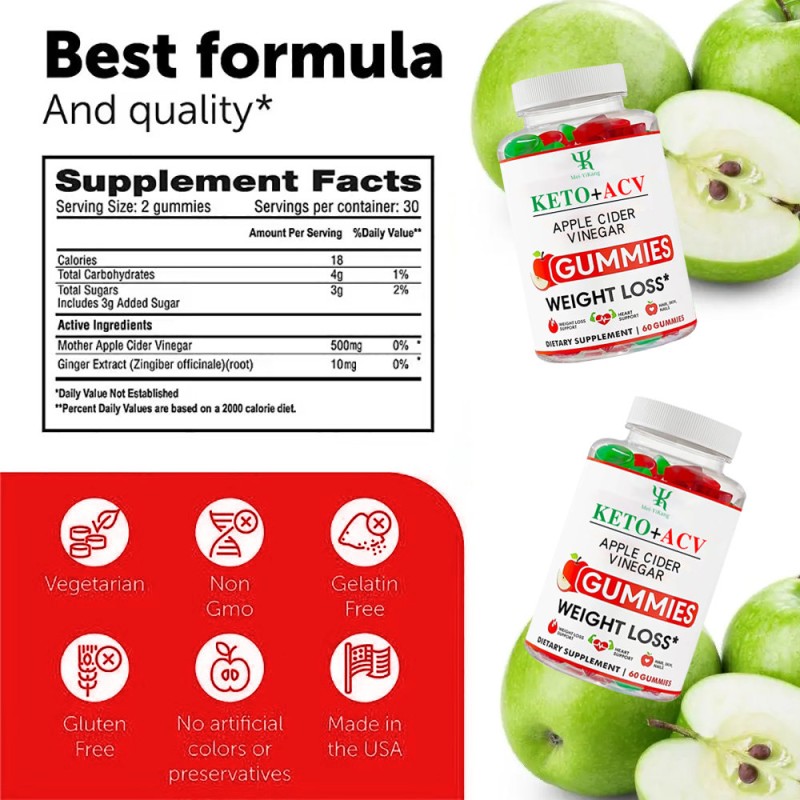 Apple Cider Vinegar Gummy Factory - OEM KETO+ACV Digestion Vitamin Candy