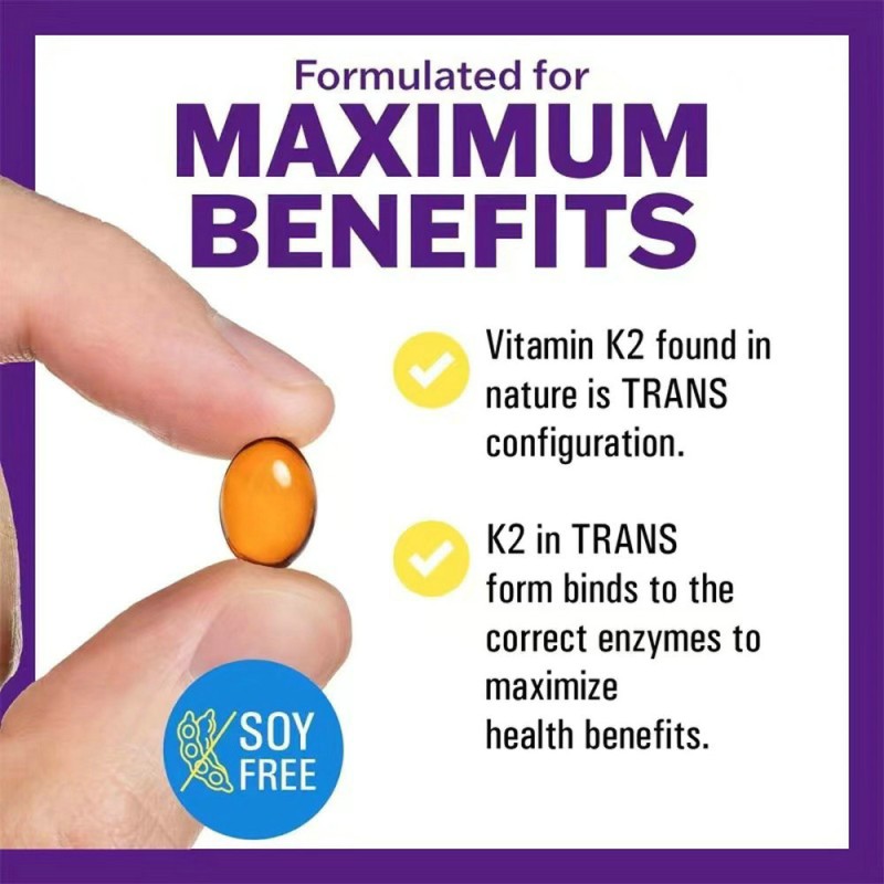 Vitamin K2 Softgel Factory - Custom Vascular Bones Arteries Health Support