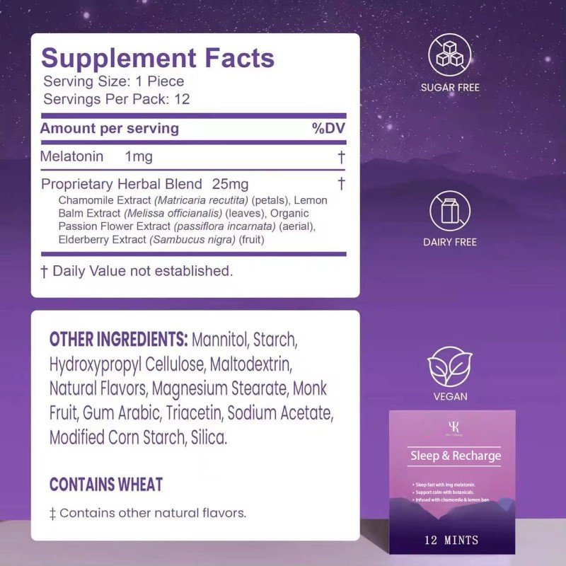 Melatonin Tablets Factory - OEM 10mg Natural Sleeping Pills Adult Supplement