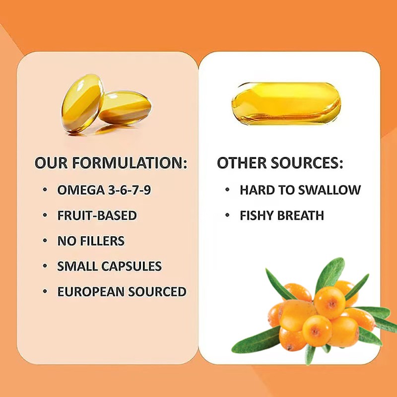 Sea Buckthorn Softgel Manufacturer - OEM 1160mg Cold Pressed Mood Support