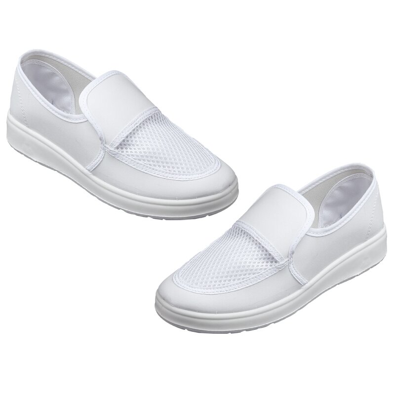 ESD Safety Shoe Manufacturer - OEM White PU Mesh Cleanroom Industrial Unisex
