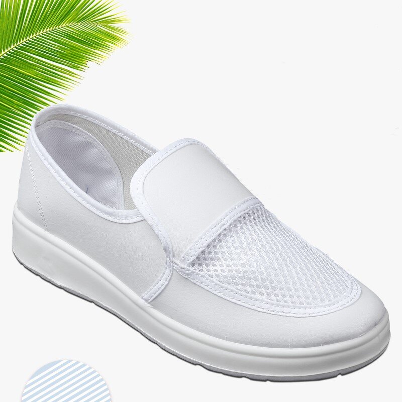 ESD Safety Shoe Manufacturer - OEM White PU Mesh Cleanroom Industrial Unisex