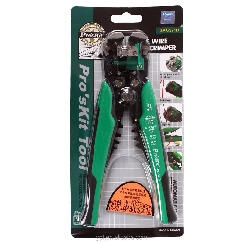 Wire Stripper Manufacturer - OEM ProsKit 8PK-371D Carbon Steel Automatic Crimper