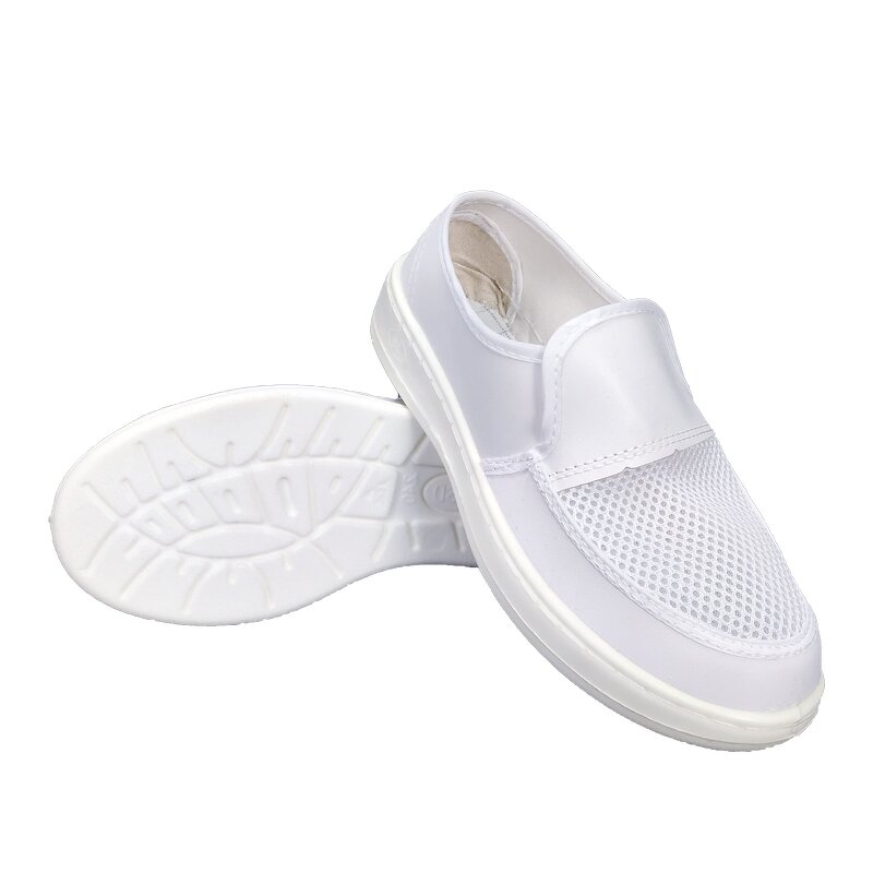 ESD Safety Shoe Manufacturer - OEM White PU Mesh Cleanroom Industrial Unisex