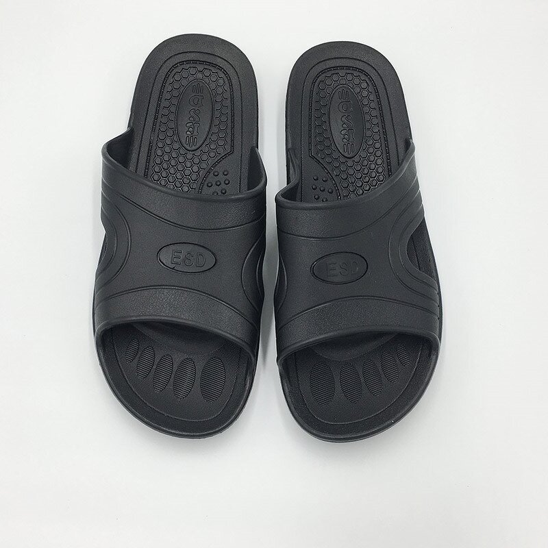 ESD Slipper Manufacturer - OEM Black Safety Cleanroom Slipper for Workplace