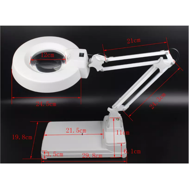Magnifying Glass Manufacturer - OEM 20X White Optical Glass Desktop Lamp