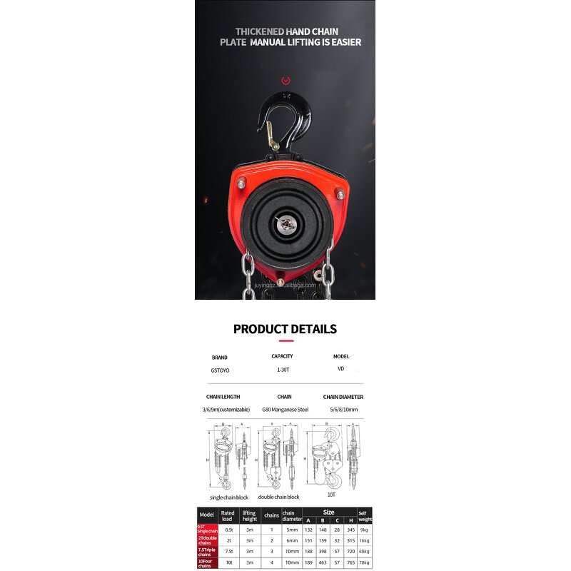 Hand Chain Hoist Manufacturer - OEM 3 Ton Manual Operated Chain Hoist