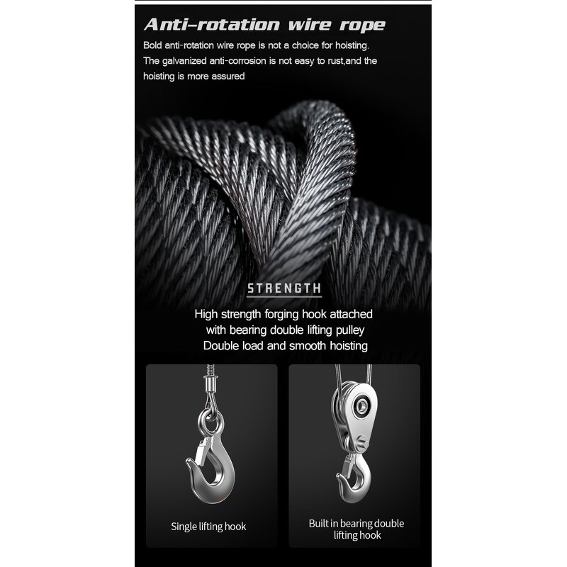 Electric Wire Rope Hoist Manufacturer - OEM 500kg 12m Micro Lightweight for Production Line